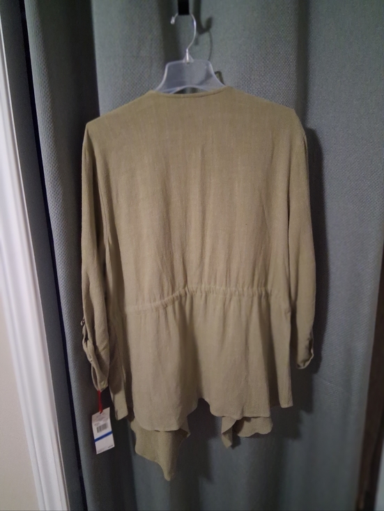 Ruby Rd. Olive Draped Open-Front Utility Jacket - Picture 3 of 5